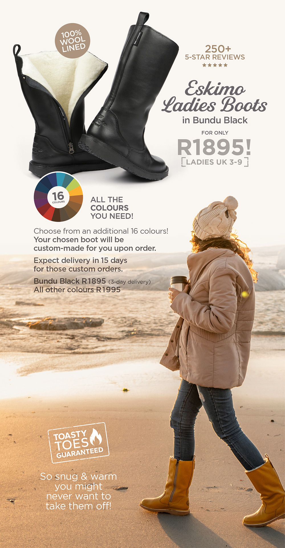 Eskimo Ladies Boots in Bundu Black - R1895