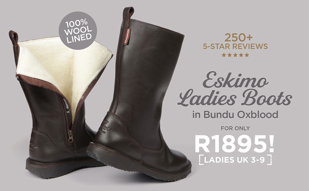 Eskimo Ladies Boots in Bundu Oxblood- R1895