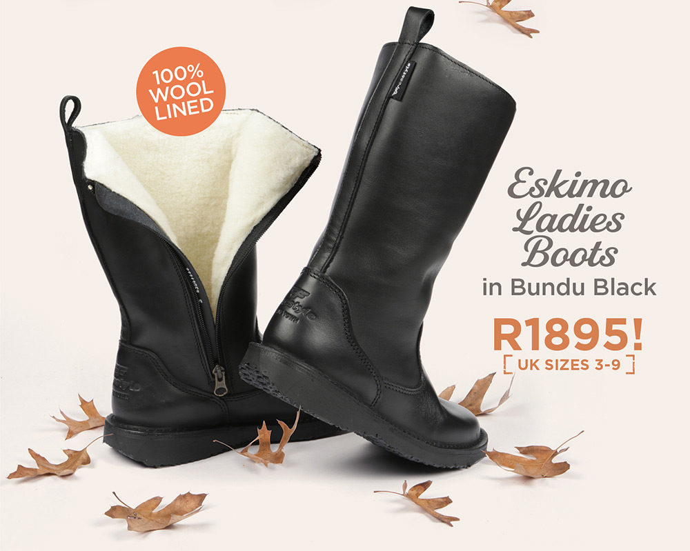 Eskimo Ladies Boots in Bundu Black - R1895