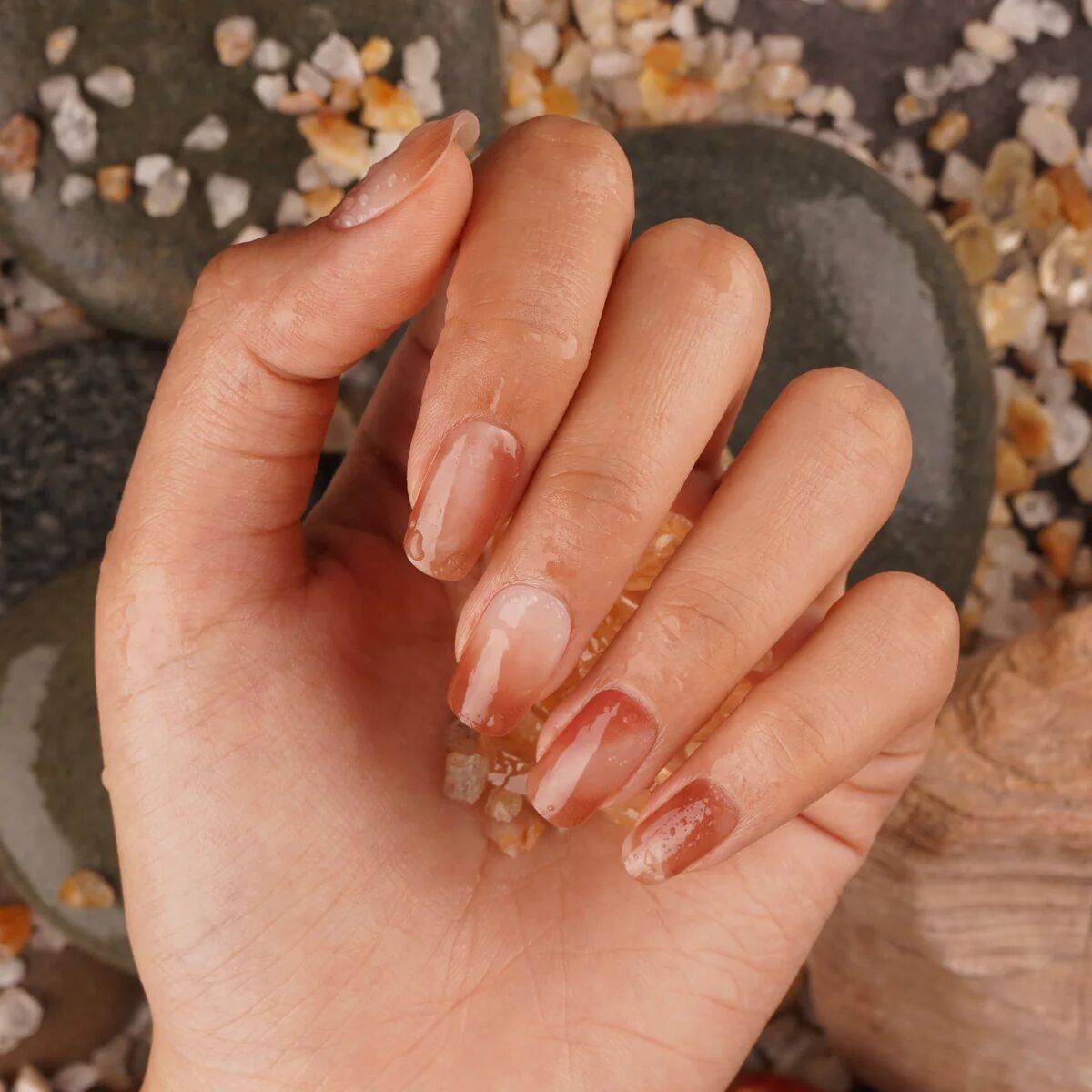 Classic Nude Semi-Cured Gel Nail Strips | Autumn Essence - 2600